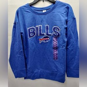 NFL Buffalo Bills Womens XXL Brushed Terry Logo Pullover Sweatshirt Royal Blue